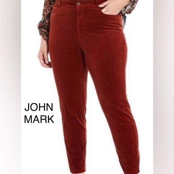 ❤️BRAND NEW John Mark Plus Size Skinny Corduroy Jeans - Picture 1 of 9